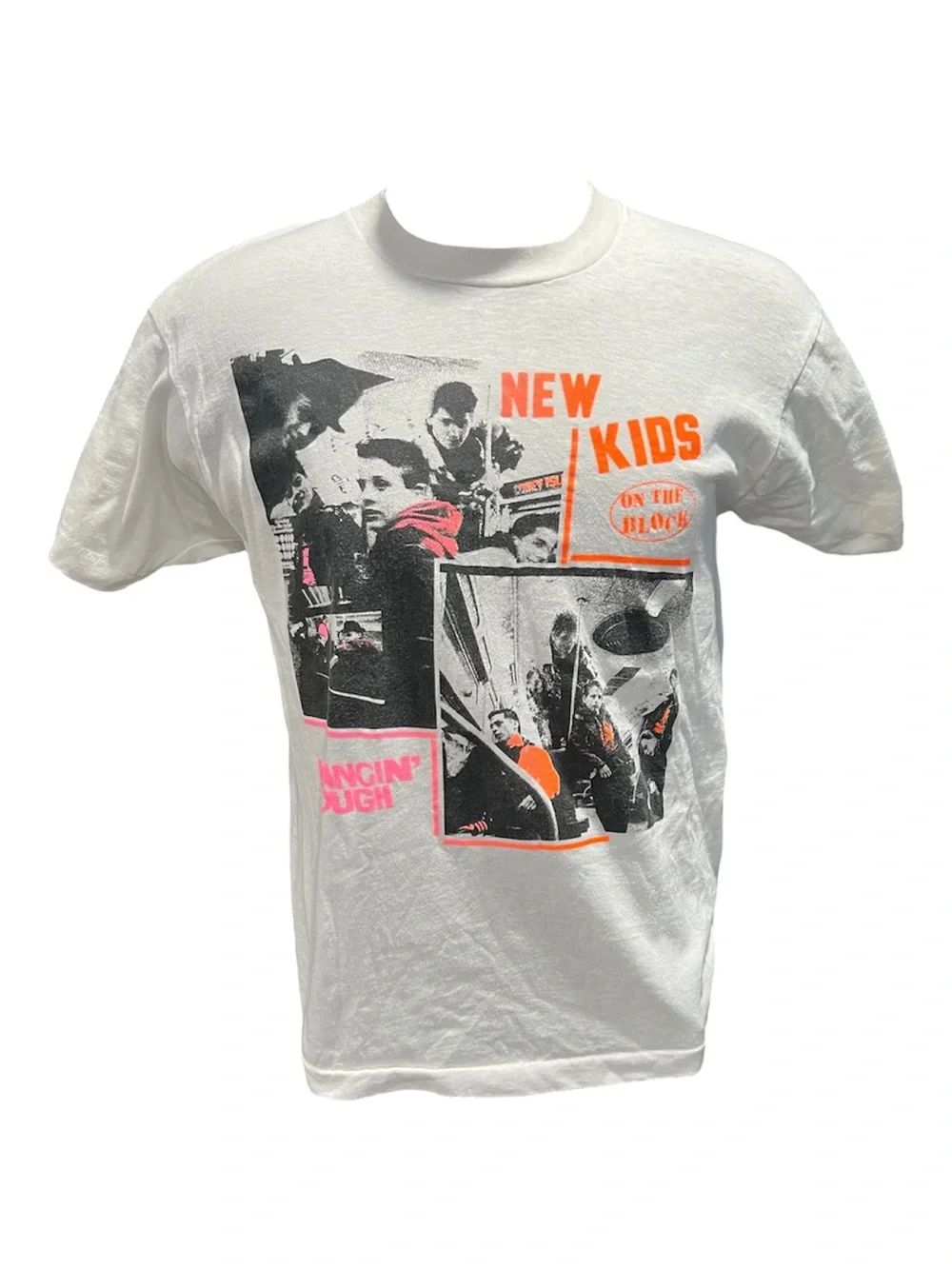 Vintage 1989 New Kids On The Block NKOTB T Shirt Hangin Tough Tour Large White - Picture 1 of 10